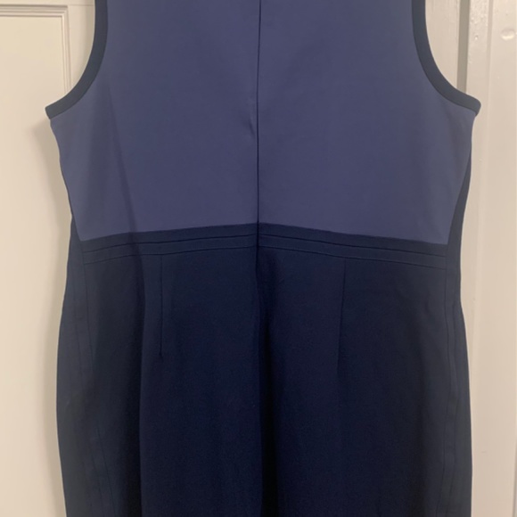 Blue 2-Tone Sleeveless Ponte Dress, Lands’ End - Picture 4 of 4